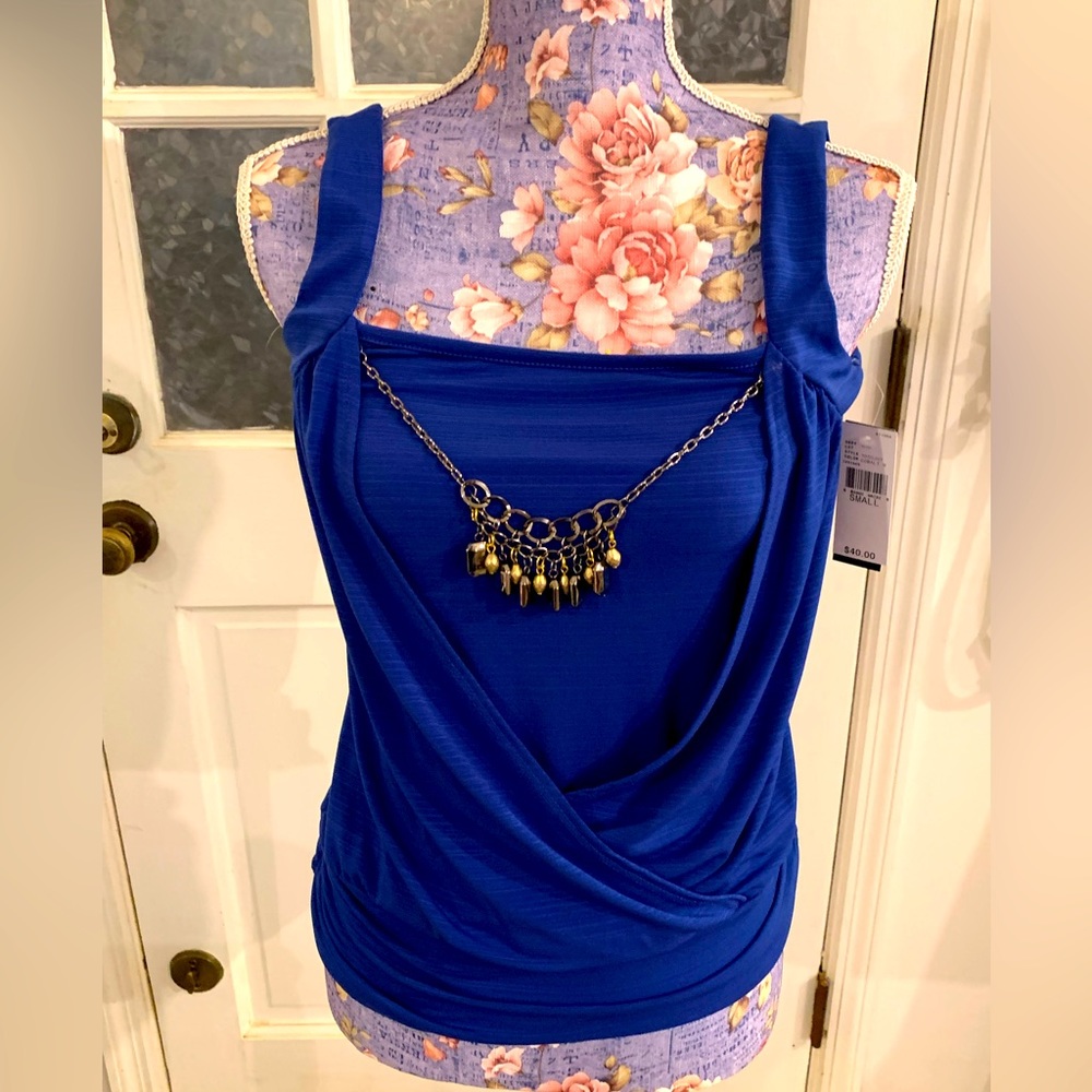 B-Wear Seep Royal Sapphire Dressy Tank Top Size S